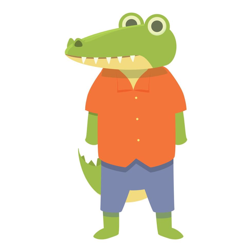 alligatore ragazzo icona cartone animato vettore. carino animale vettore