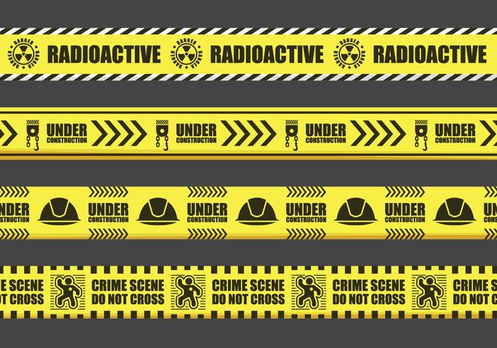 Vettori gialli del segno del nastro del pericolo