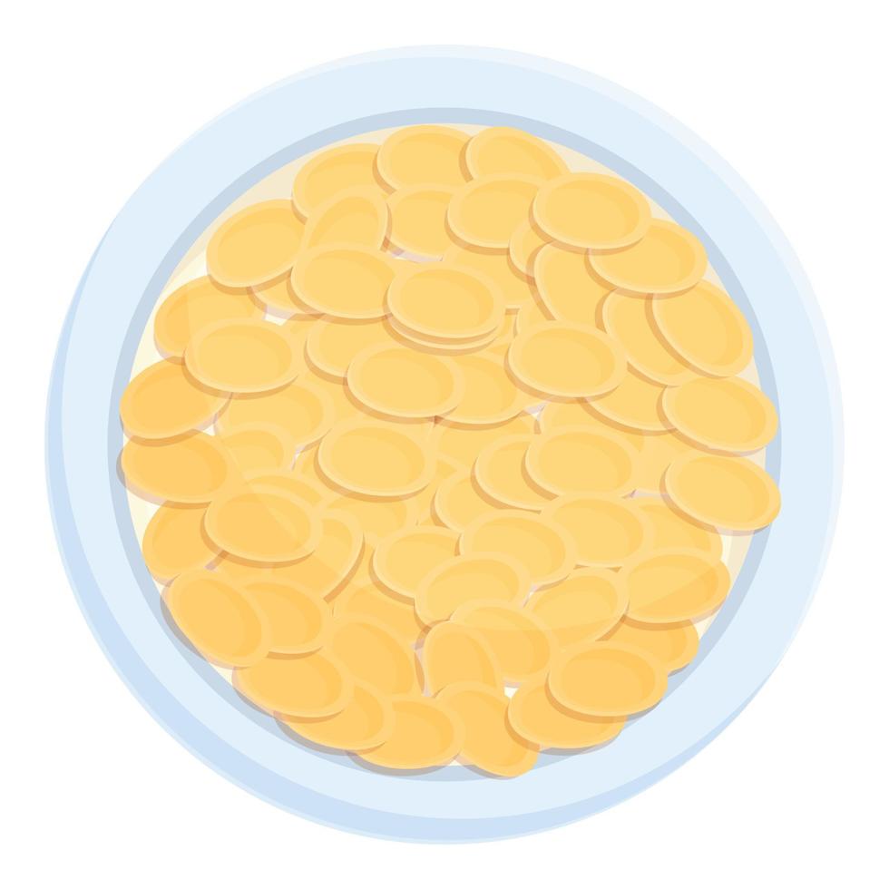 cereale prima colazione icona cartone animato vettore. latte ciotola vettore