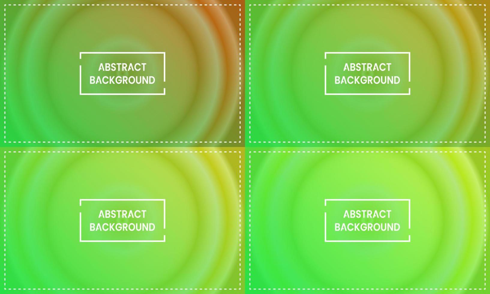 quattro imposta di verde radiale pendenza astratto sfondo con telaio. semplice, moderno e colore design. arancia, giallo e buio arancia. uso per homepage, sfondo, sfondo, manifesto, bandiera o aviatore vettore