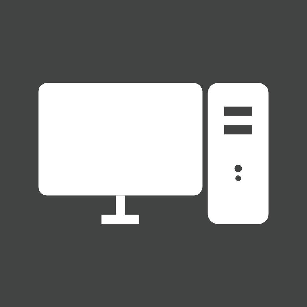 icona glifo del computer invertito vettore