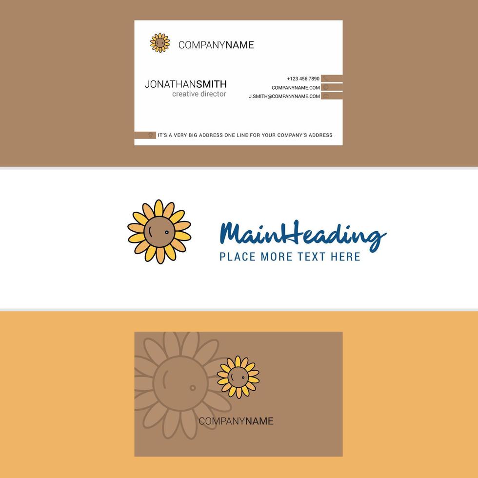 bellissimo girasole logo e attività commerciale carta verticale design vettore