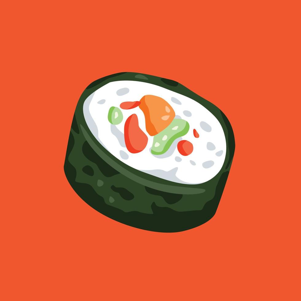 illustrazione di sushi piatto minimalista vettore