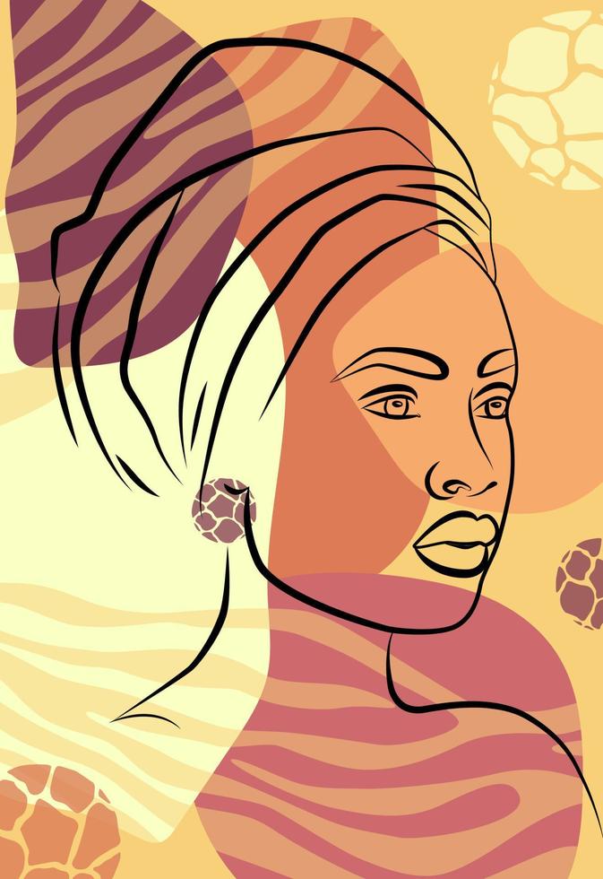 bellissimo africano donna. parete arte nel il stile di pop arte. colorato parete arte. vettore