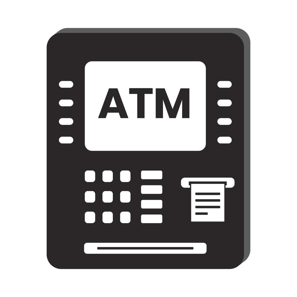 automatizzato cassiere macchina o ATM piatto vettore icona per applicazioni o siti web