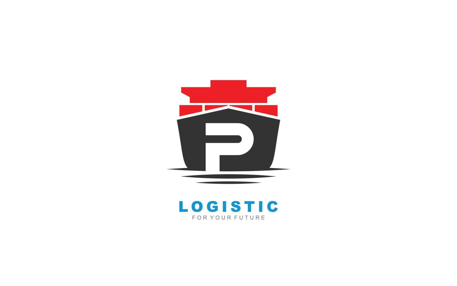 p logo logistica per il branding azienda. spedizione modello vettore illustrazione per il tuo marca.