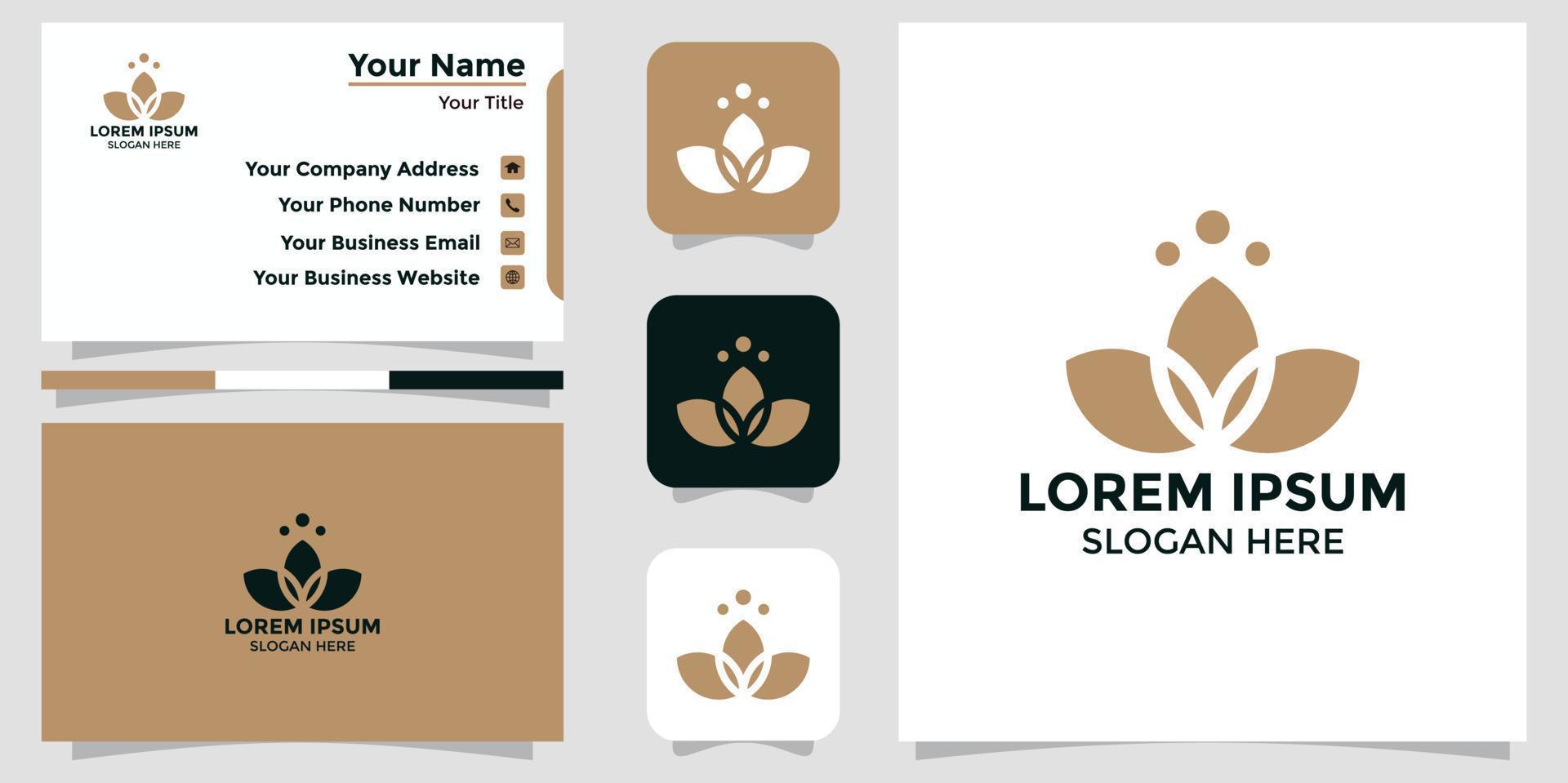 loto fiore design logo e il branding carta vettore