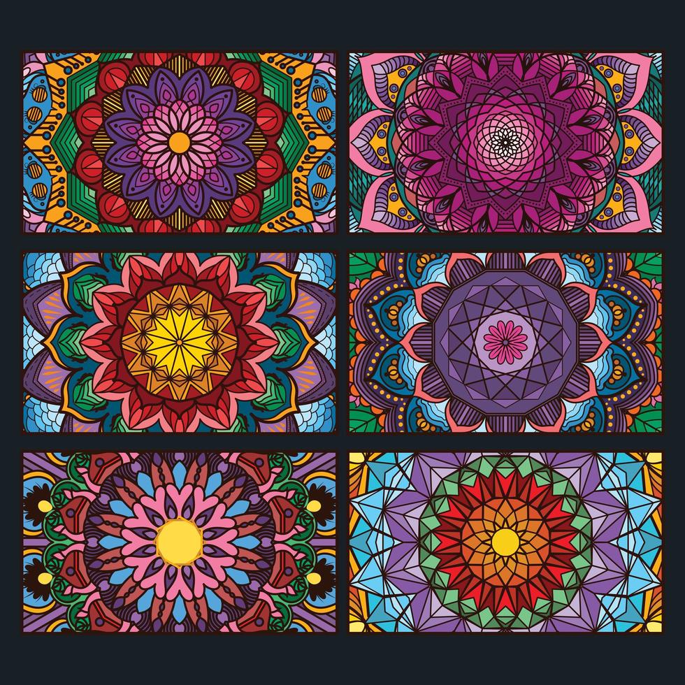 raccolta di banner mandala ornamentali colorati vettore