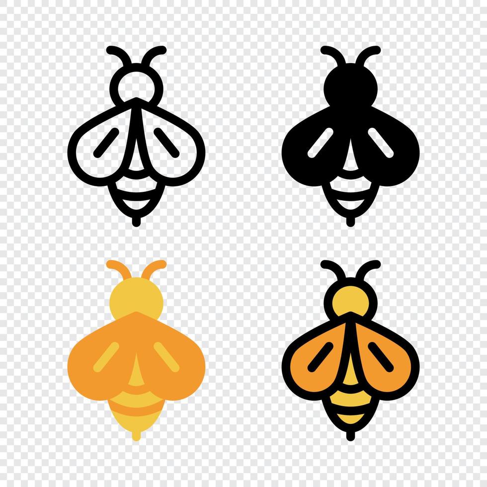 miele ape icona impostare. colorato cartone animato miele ape icona. creativo geometrico miele ape logo design. vettore illustrazione