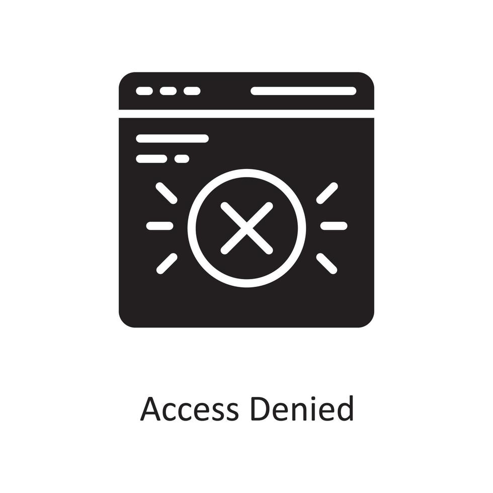 accesso negato vettore solido icona design illustrazione. nube calcolo simbolo su bianca sfondo eps 10 file