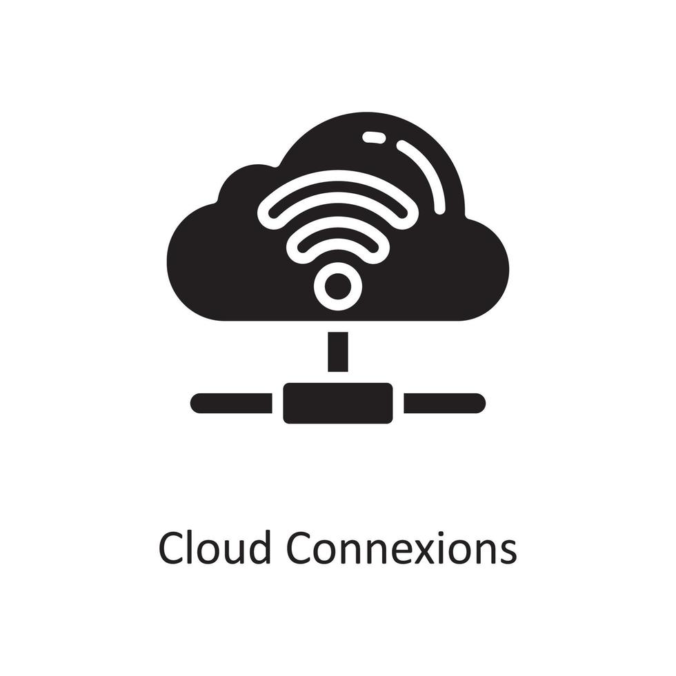 nube Conoscenza vettore solido icona design illustrazione. nube calcolo simbolo su bianca sfondo eps 10 file