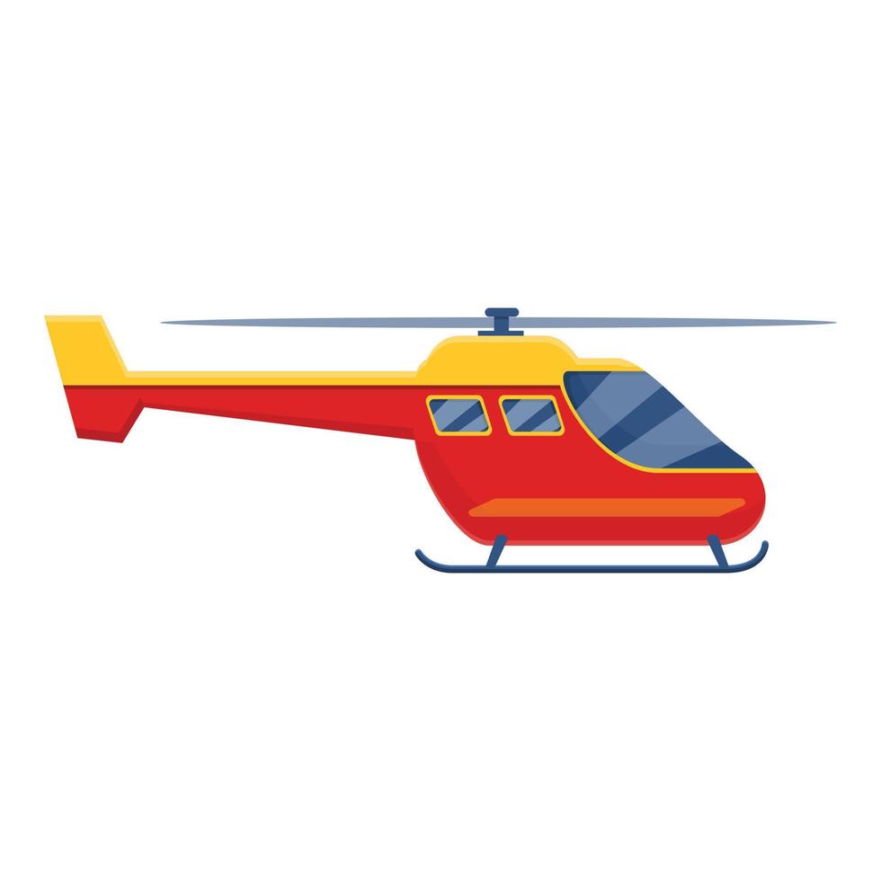 emergenza salvare elicottero icona, cartone animato stile vettore