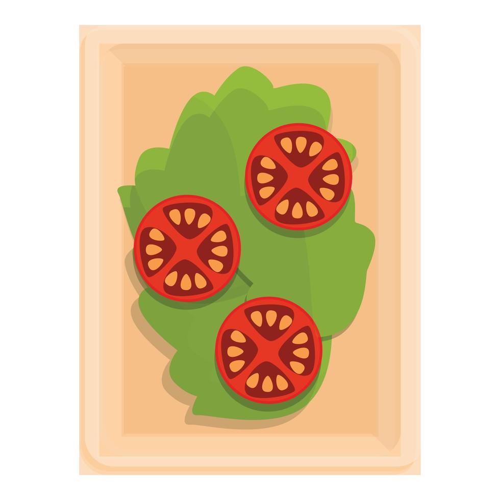 pomodoro insalata cibo linea aerea icona, cartone animato stile vettore
