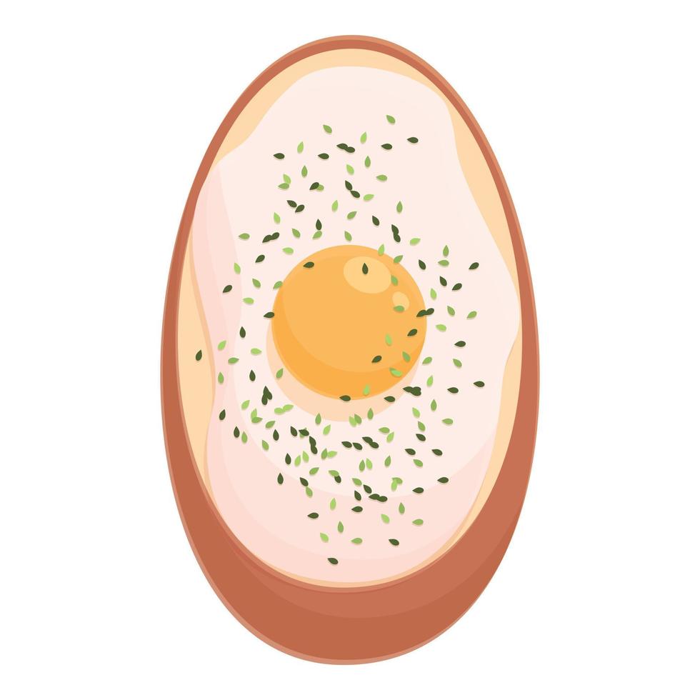 fresco uovo Bruschetta icona cartone animato vettore. pane cibo vettore