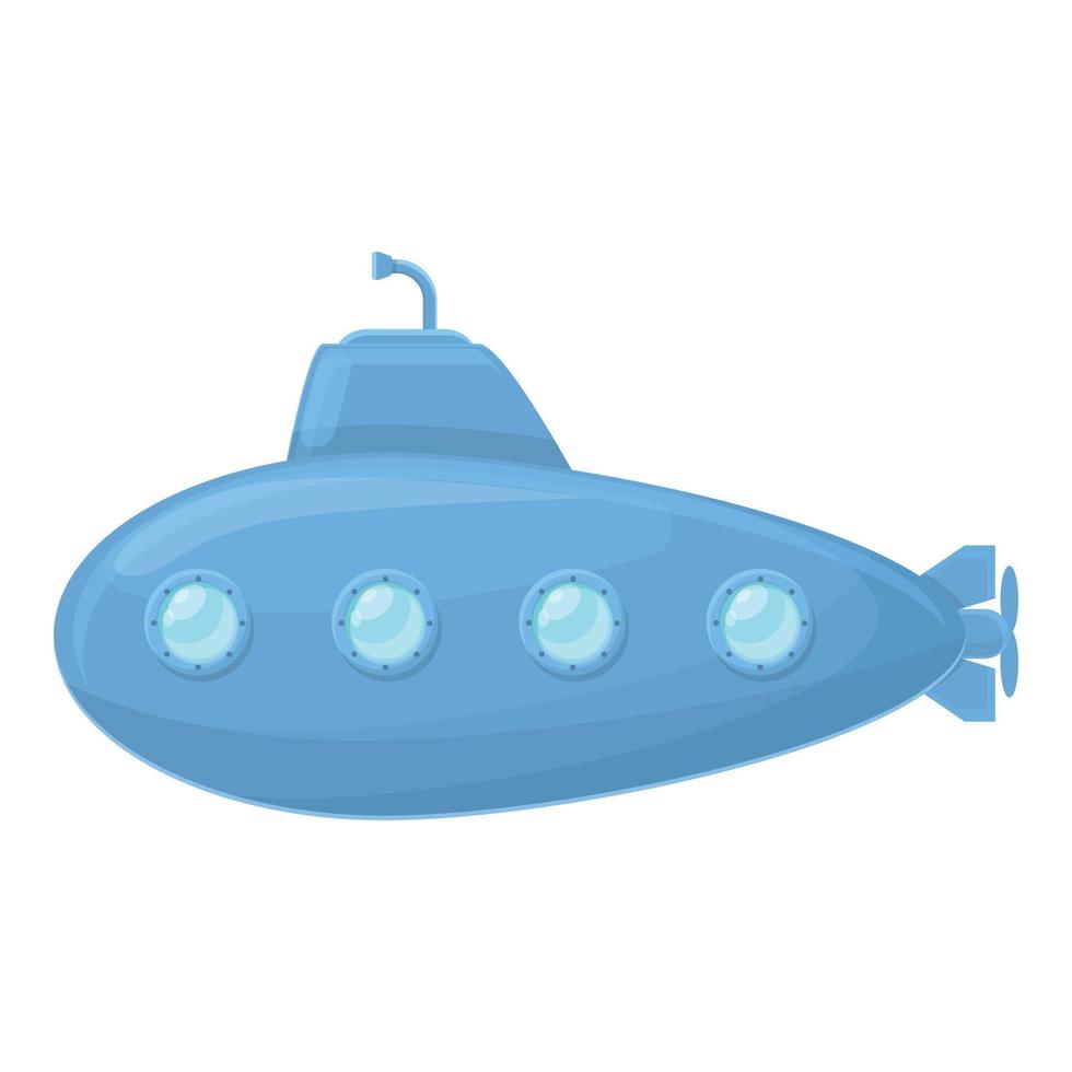 viaggio sottomarino icona, cartone animato stile vettore