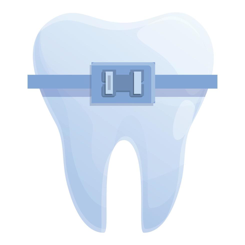 dente bretelle clinica icona, cartone animato stile vettore