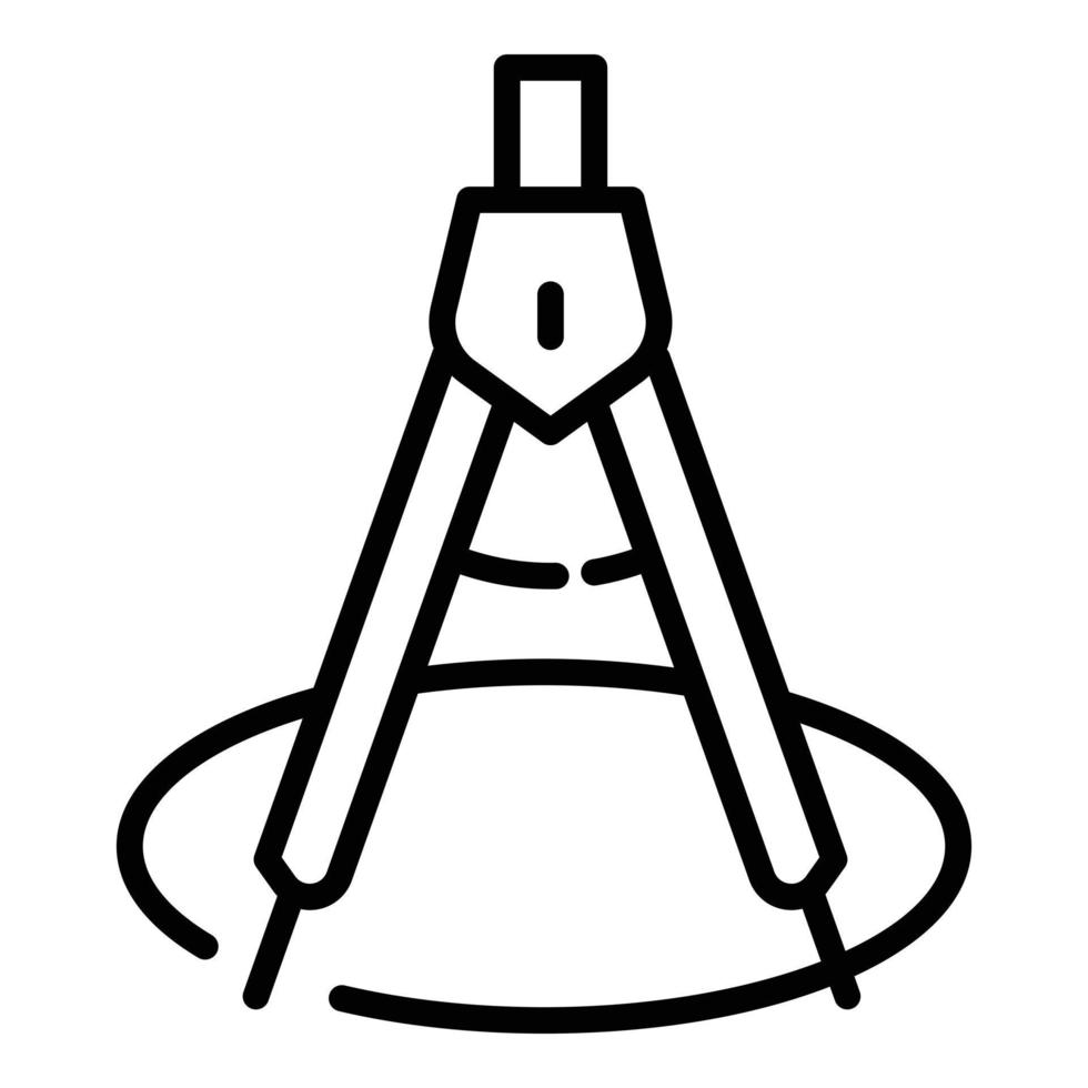 cerchio bussola icona, schema stile vettore
