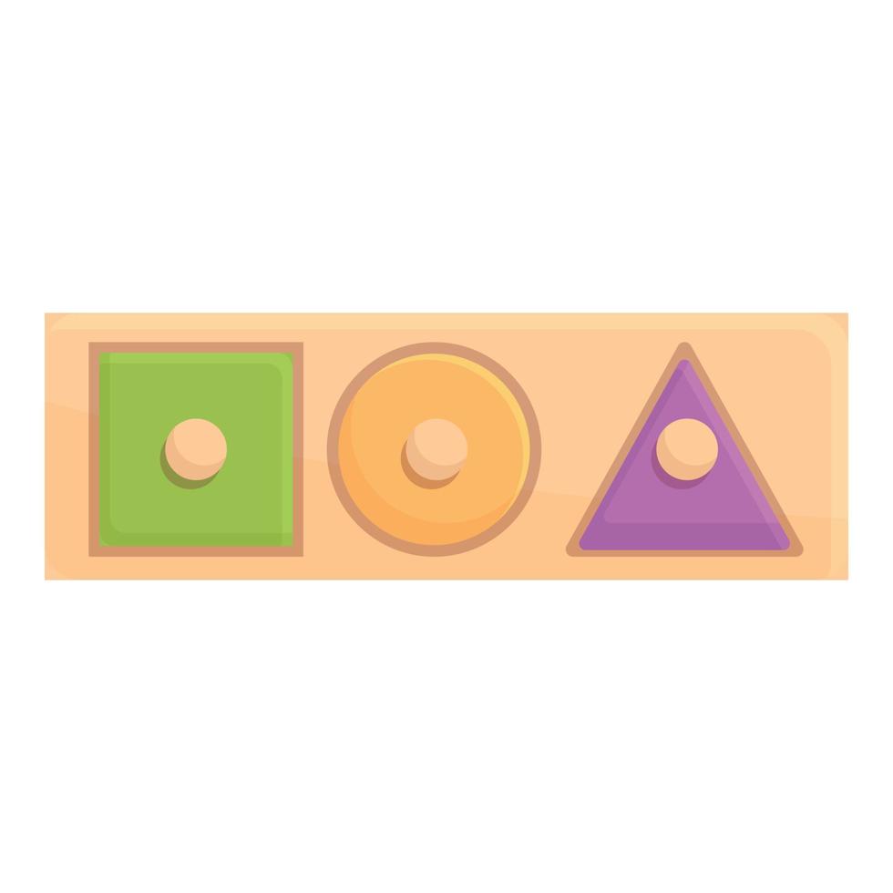 Montessori matematica gioco icona cartone animato vettore. legna giocattolo vettore