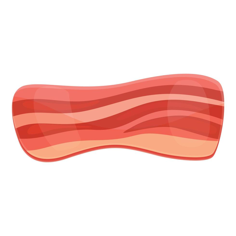 Bacon crudo icona, cartone animato stile vettore