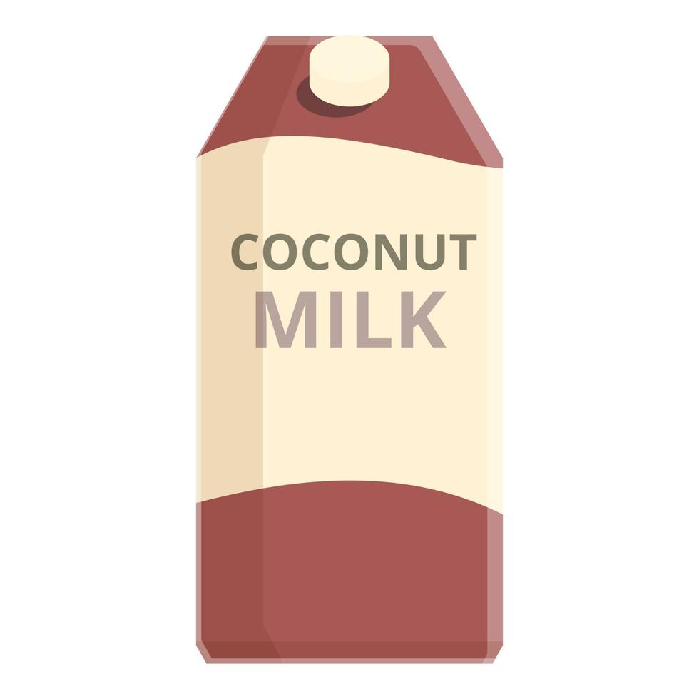 Noce di cocco latte icona cartone animato vettore. verdura bevanda vettore