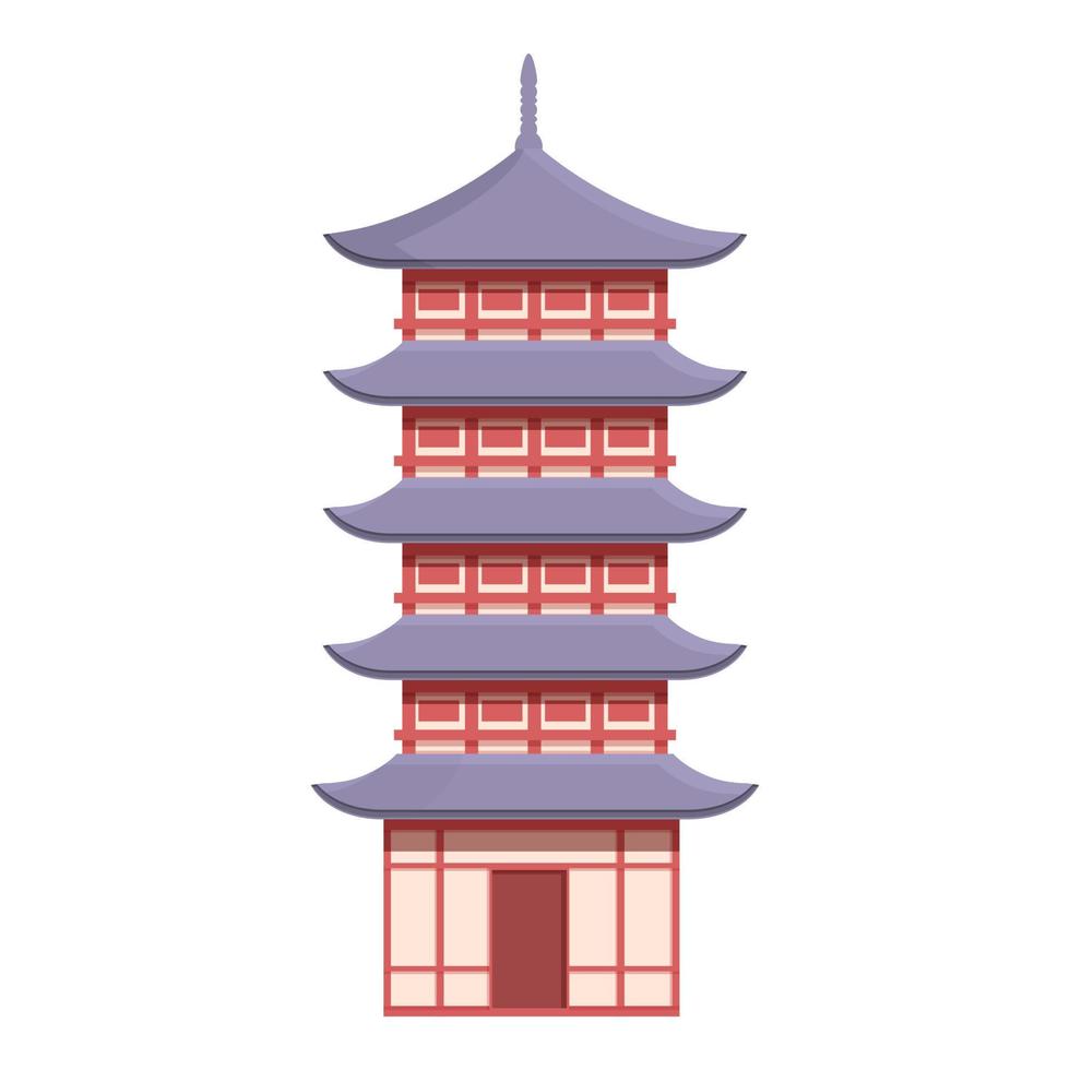 coreano pagoda icona cartone animato vettore. antico tempio vettore