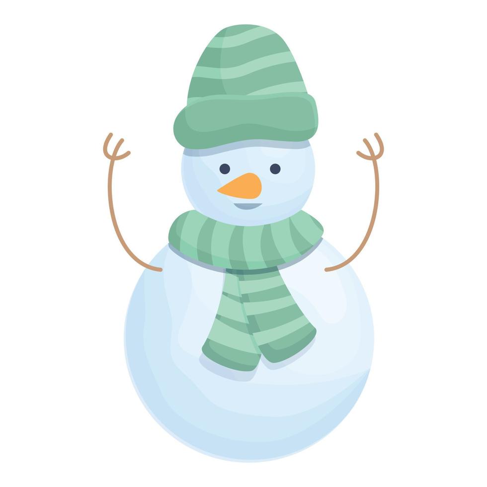 inverno sciarpa pupazzo di neve icona cartone animato vettore. Natale uomo vettore
