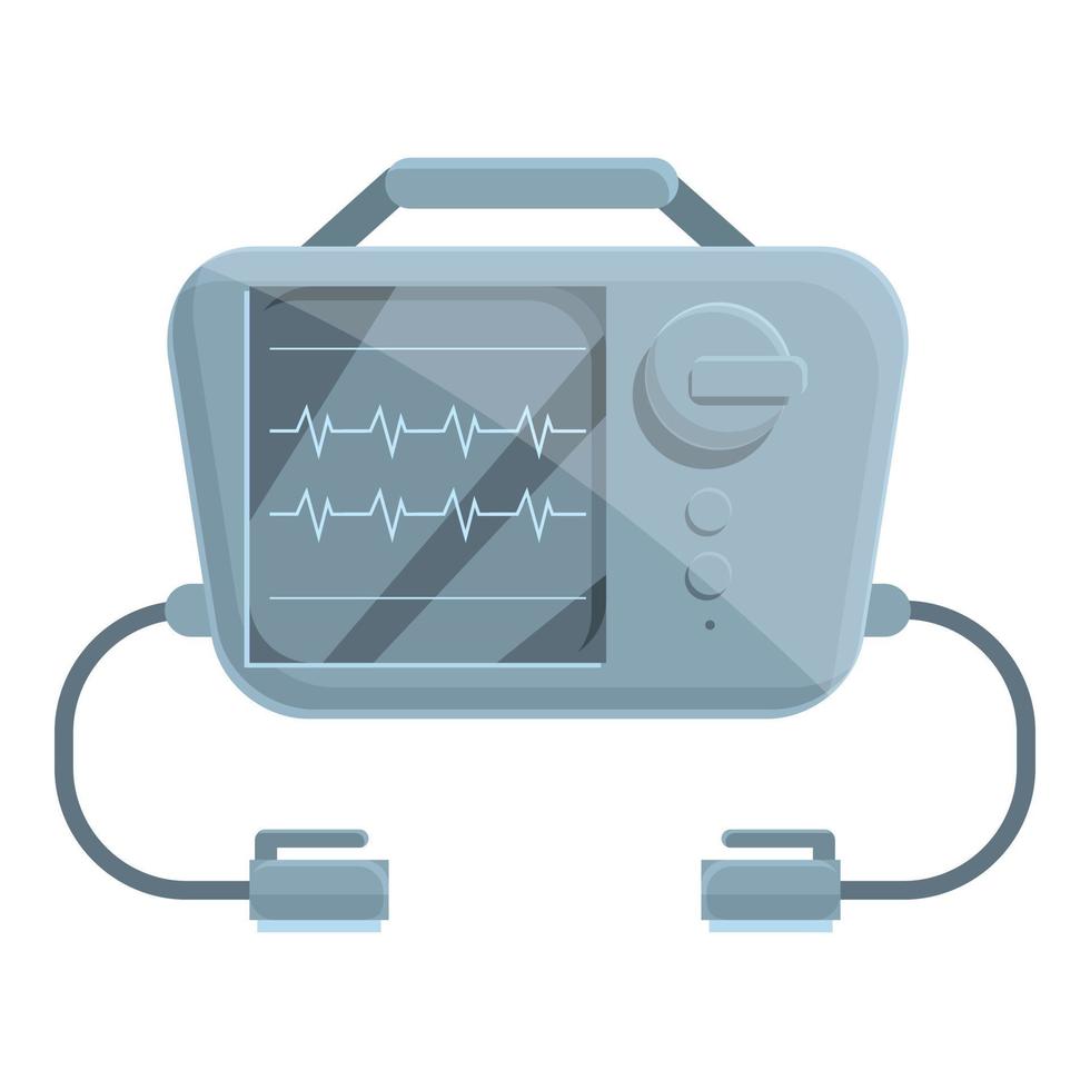 stimolatore cardiaco defibrillatore icona, cartone animato stile vettore