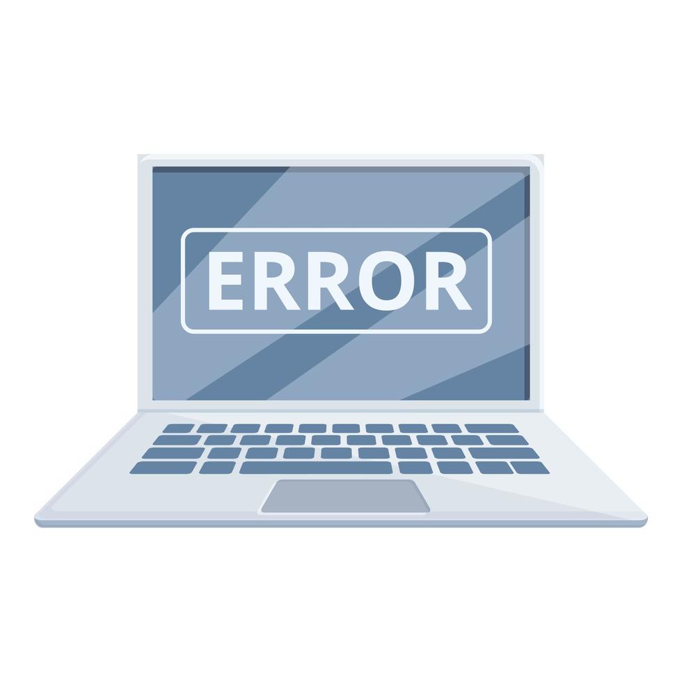 Software errore il computer portatile riparazione icona, cartone animato stile vettore