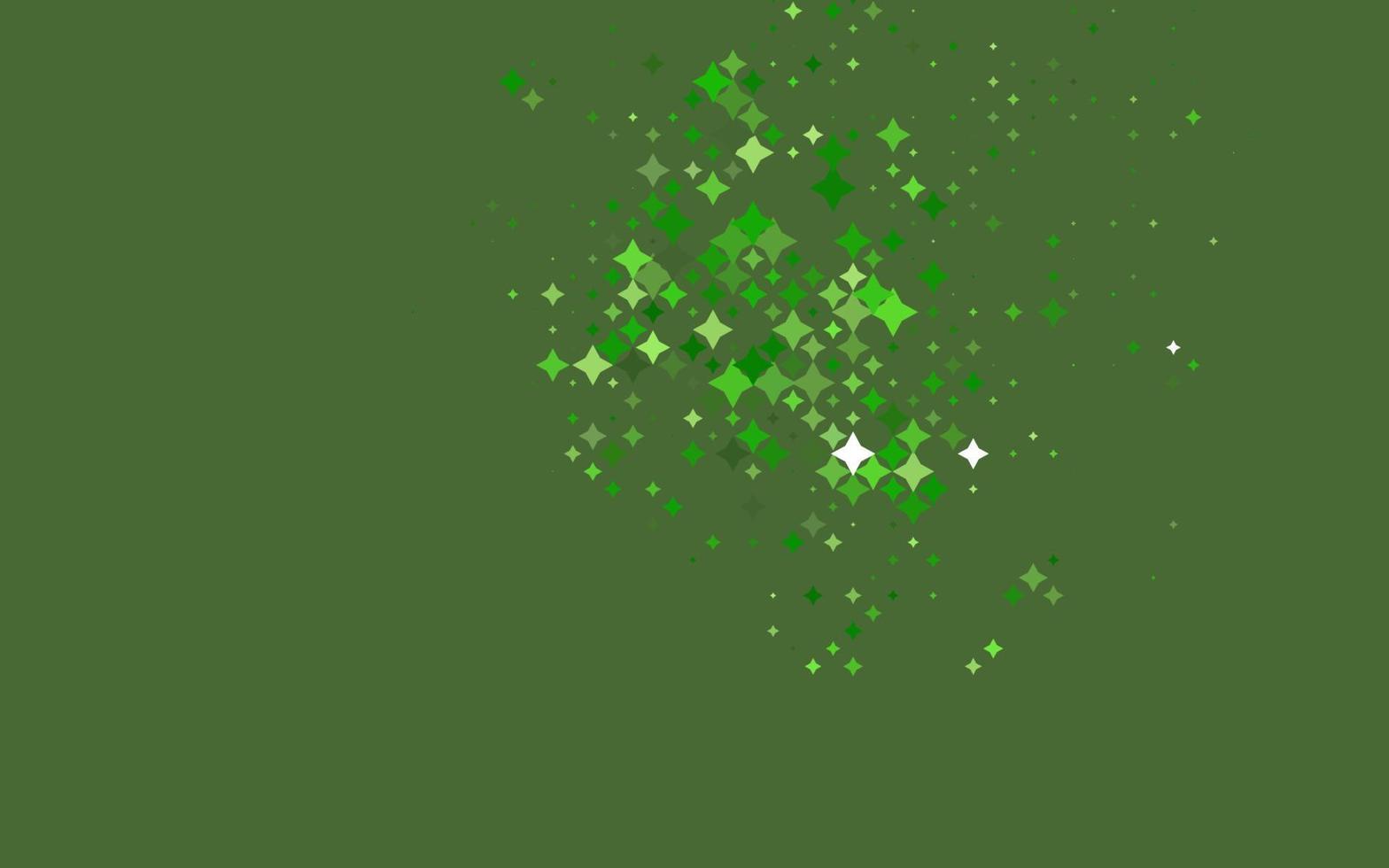 modello vettoriale verde chiaro con stelle di Natale.