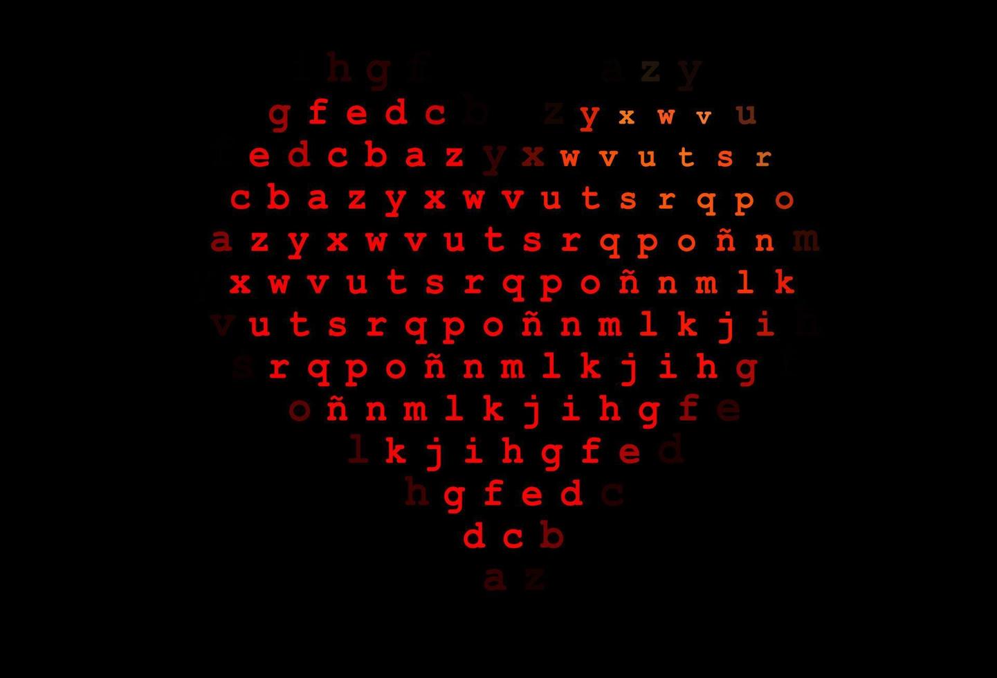 trama vettoriale rosso scuro con caratteri abc.