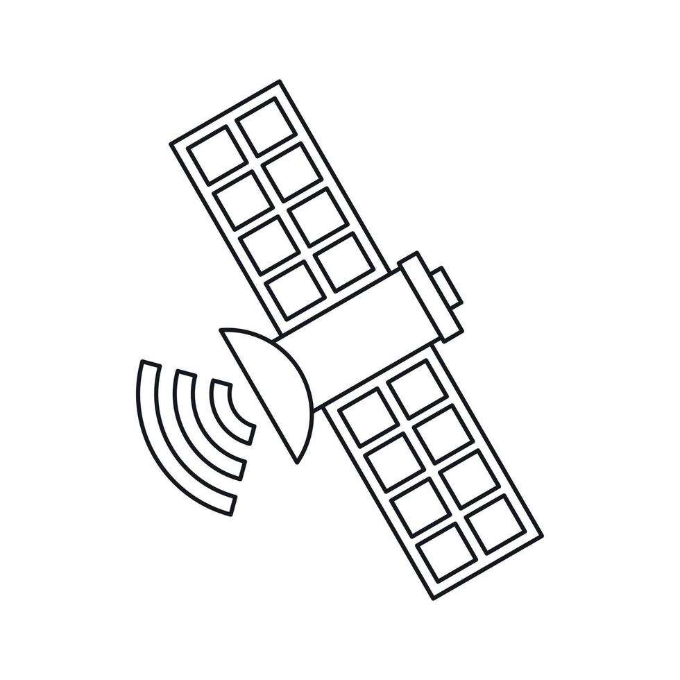 spazio satellitare icona, schema stile vettore