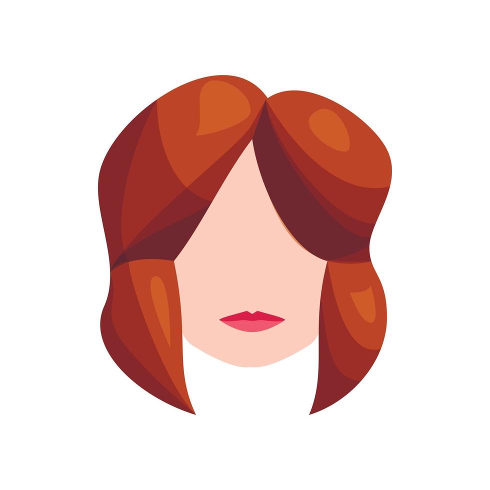 femmina acconciatura icona, cartone animato stile vettore
