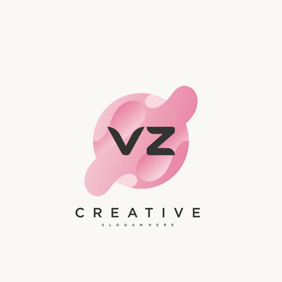 vz iniziale lettera colorato logo icona design modello elementi vettore