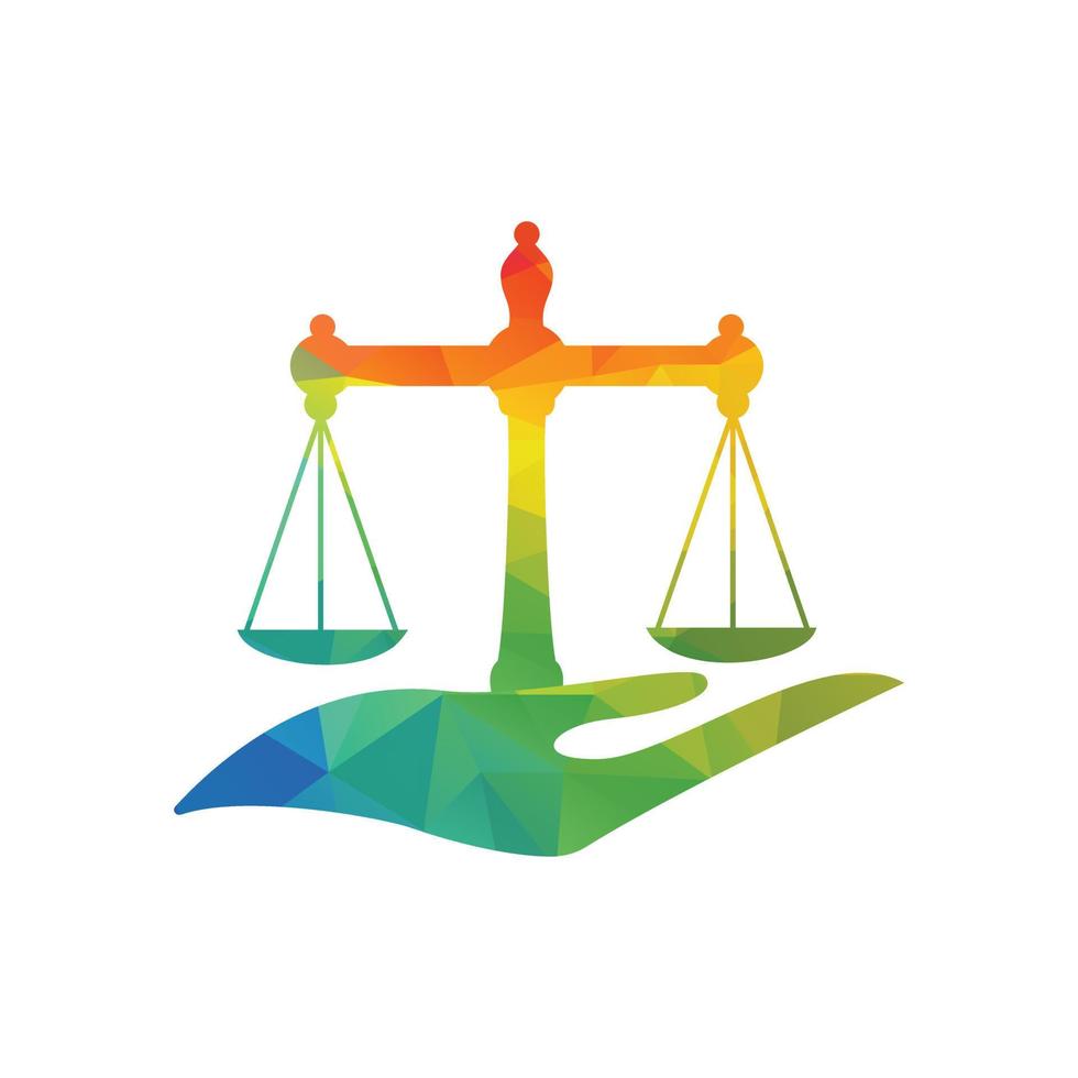 legge cura logo design modello. equilibrio logo design relazionato per avvocato, legge azienda o avvocati. vettore
