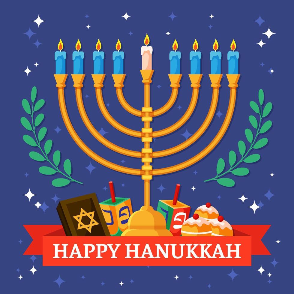 felice concetto di hanukkah vettore