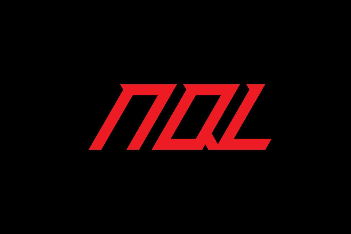 nql lettera e alfabeto logo design vettore