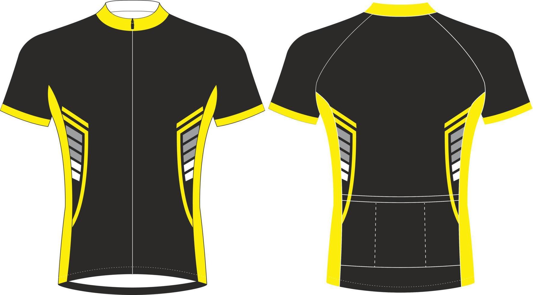 Ciclismo maglie, corto manica gli sport modello modello, Ciclismo uniforme cerniera giacca mockup, pieno vettore eps File