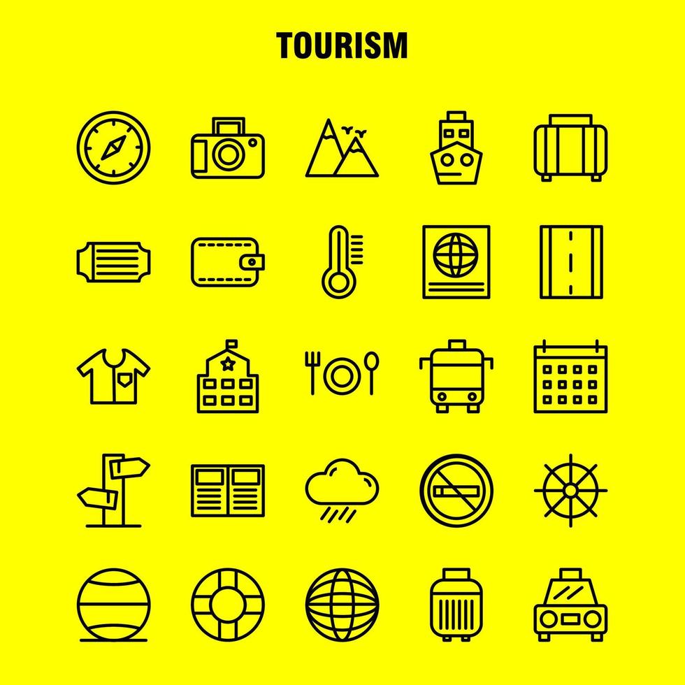 turismo linea icona imballare per progettisti e sviluppatori icone di temperatura termometro tempo metereologico no fumo turismo viaggio fumo vettore