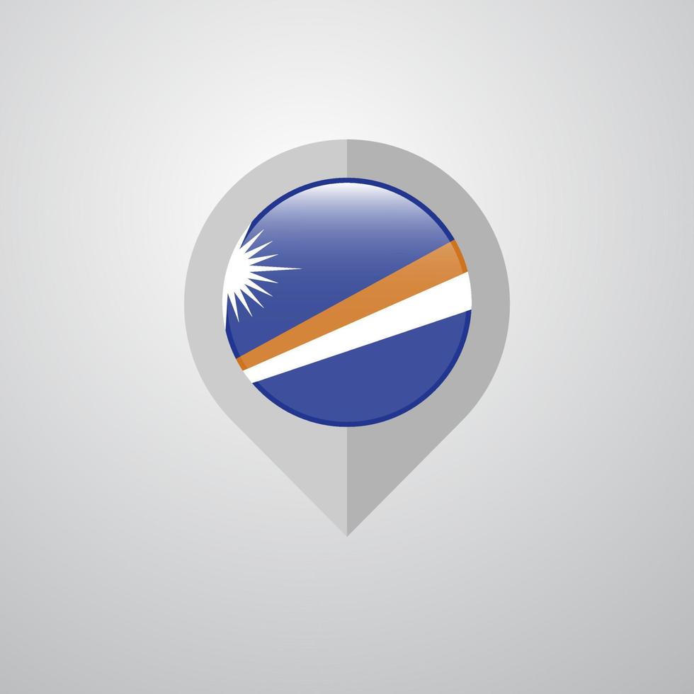 carta geografica navigazione pointer con marshall isole bandiera design vettore