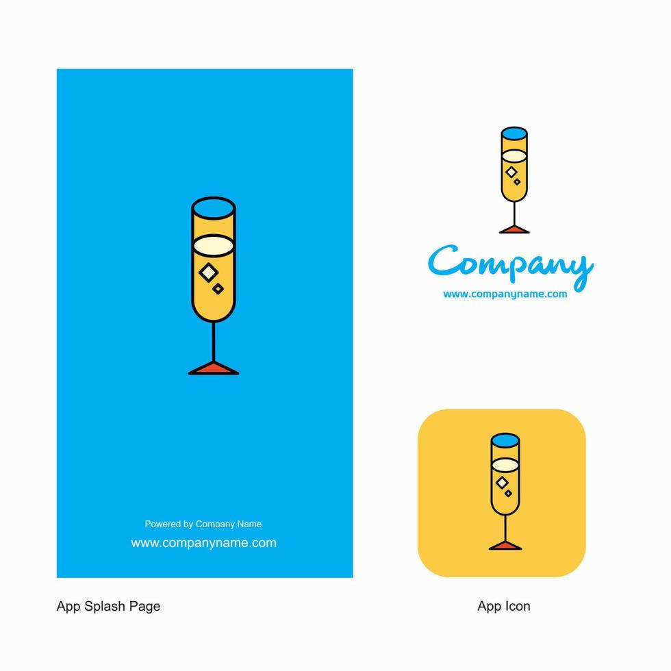 bicchiere azienda logo App icona e spruzzo pagina design creativo attività commerciale App design elementi vettore