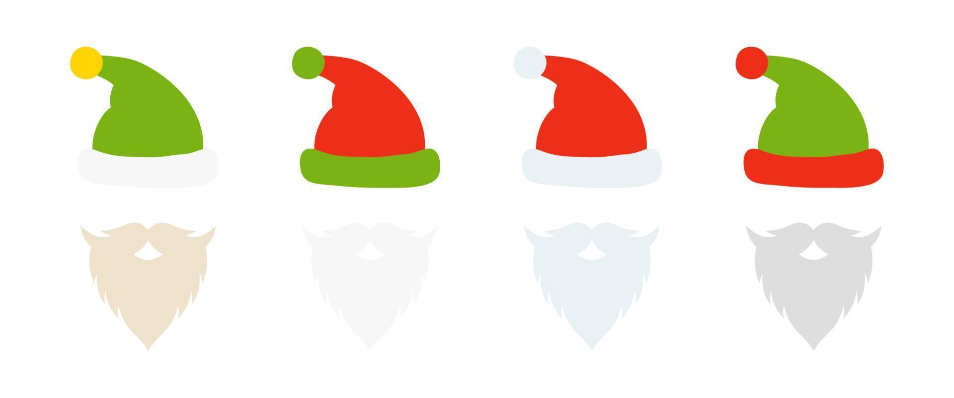 barba con Natale cappello su bianca sfondo vettore