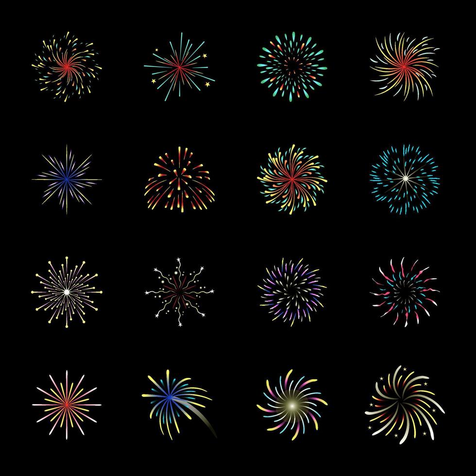 moderno piatto illustrazione di fuoco d'artificio vettore