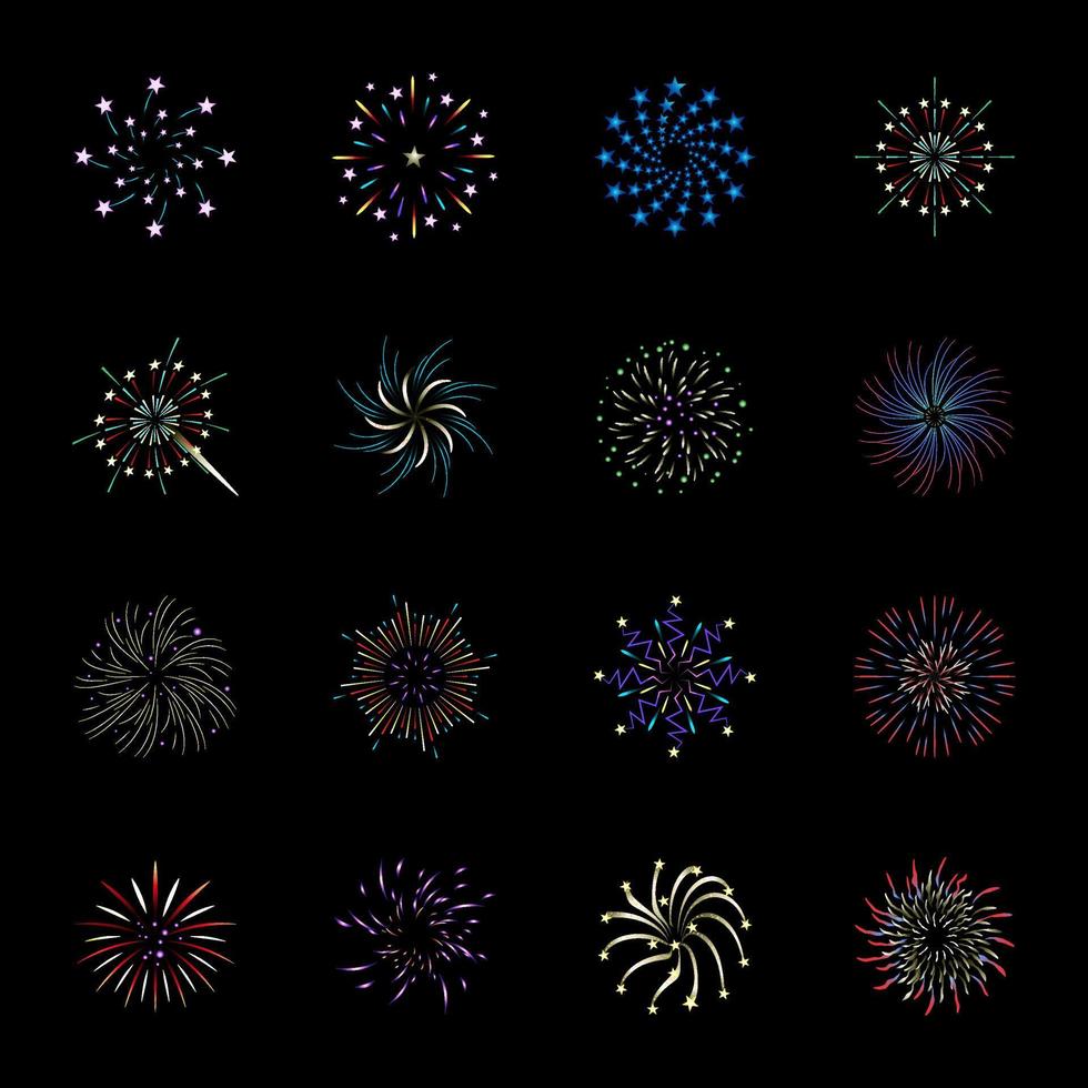 moderno piatto illustrazione di fuoco d'artificio vettore