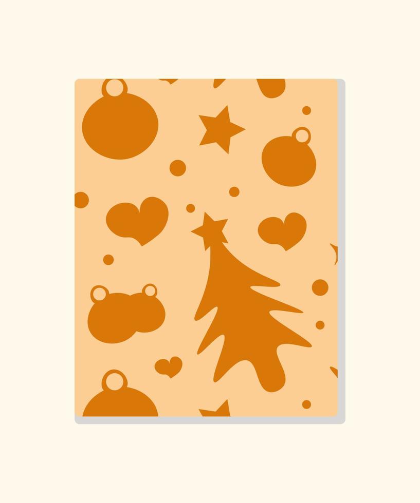 Natale carta nel beige toni. beige e arancia colori. Natale albero e stelle. vettore illustrazione.