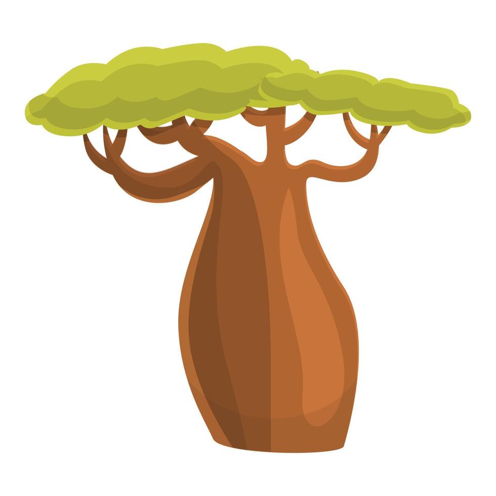 safari baobab icona, cartone animato stile vettore