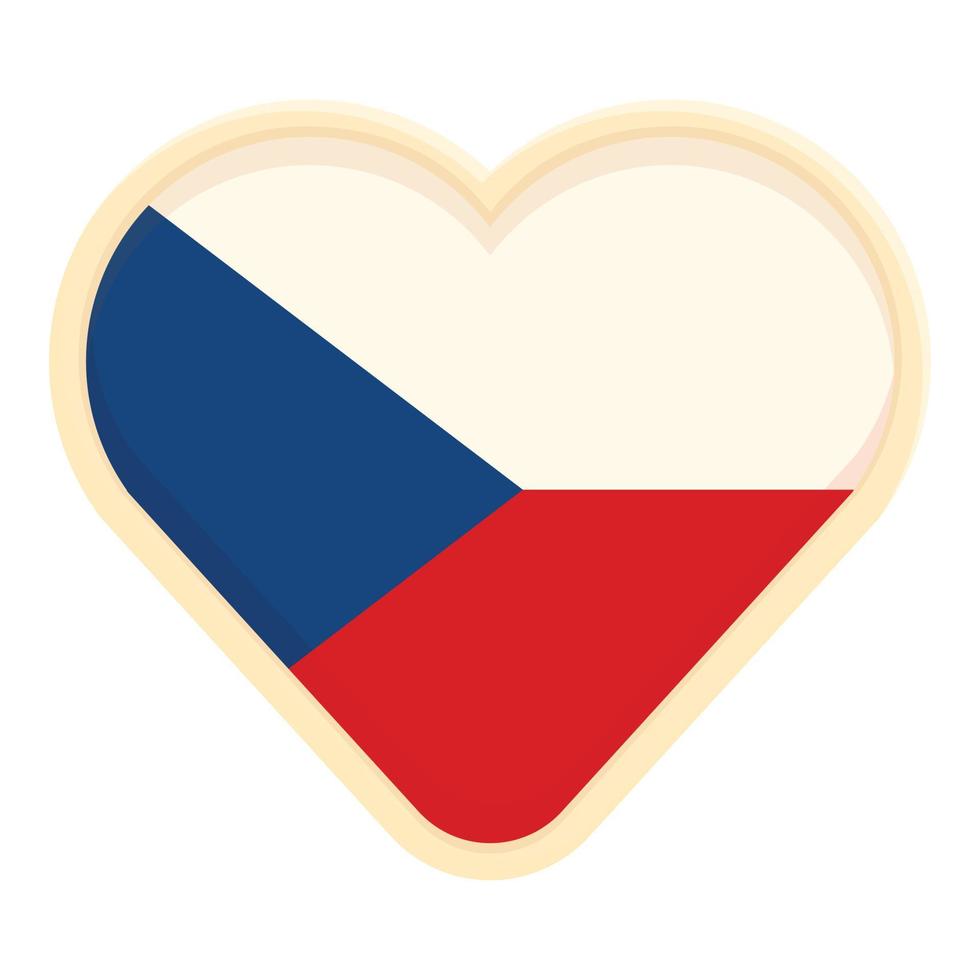 ceco repubblica cuore bandiera icona cartone animato vettore. punto di riferimento viaggio vettore