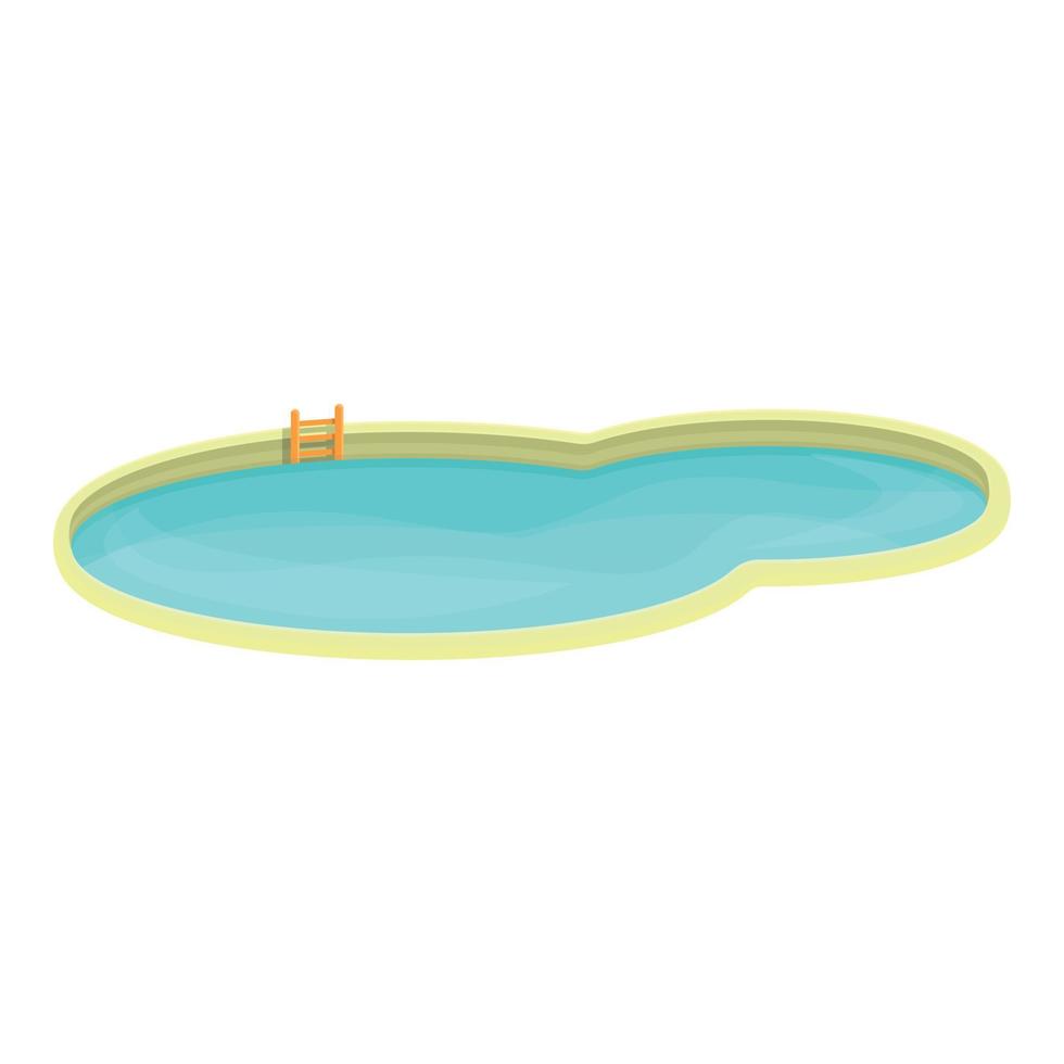 acqua parco grande piscina icona, cartone animato stile vettore