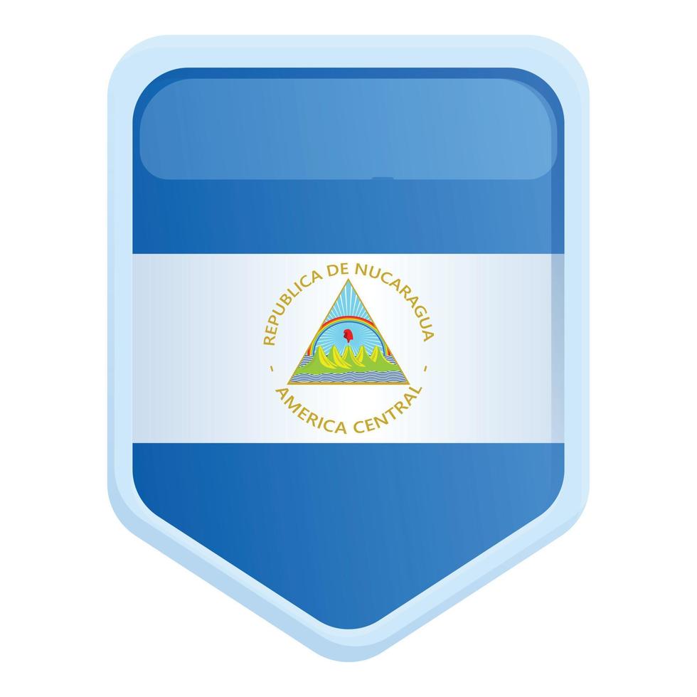 Nicaragua bandiera emblema icona cartone animato vettore. carta geografica giorno vettore