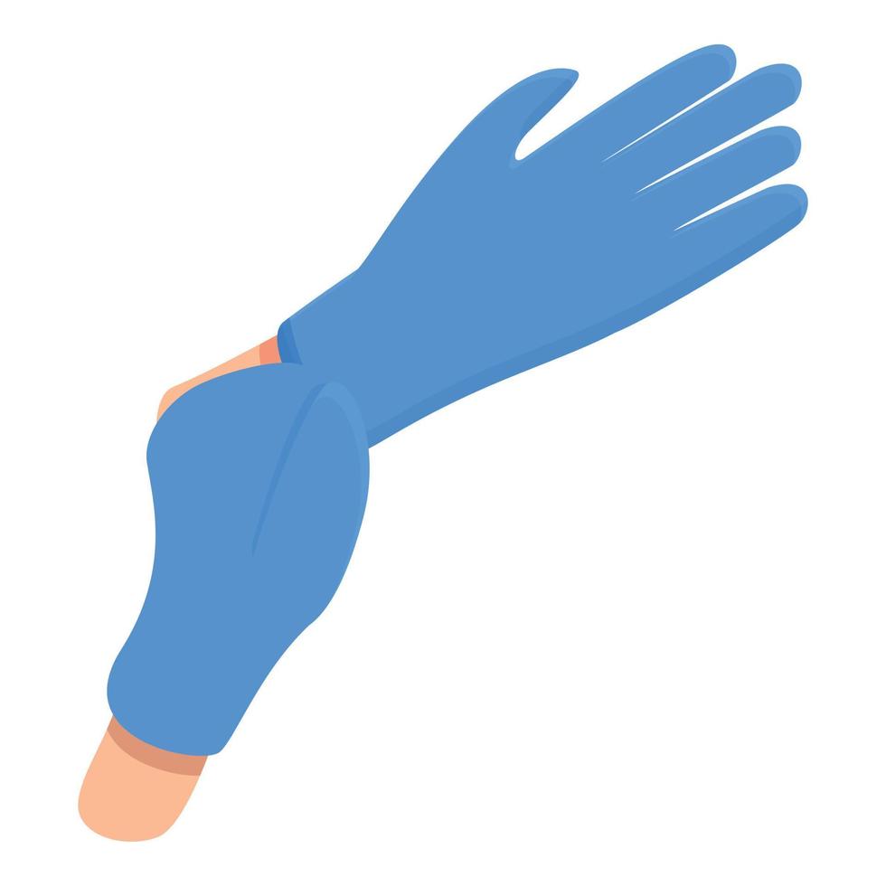 prevenzione medico guanti icona, cartone animato stile vettore