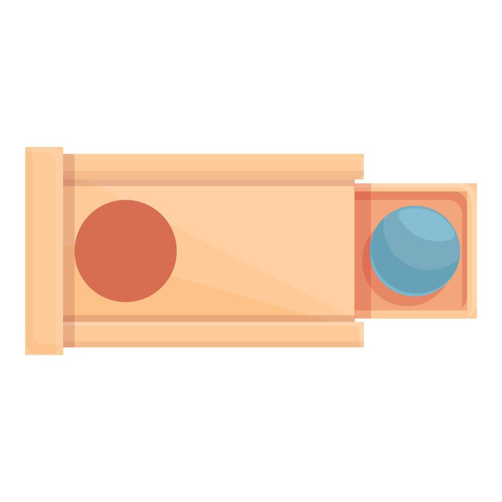Montessori inteligente scatola icona cartone animato vettore. bambino gioco vettore